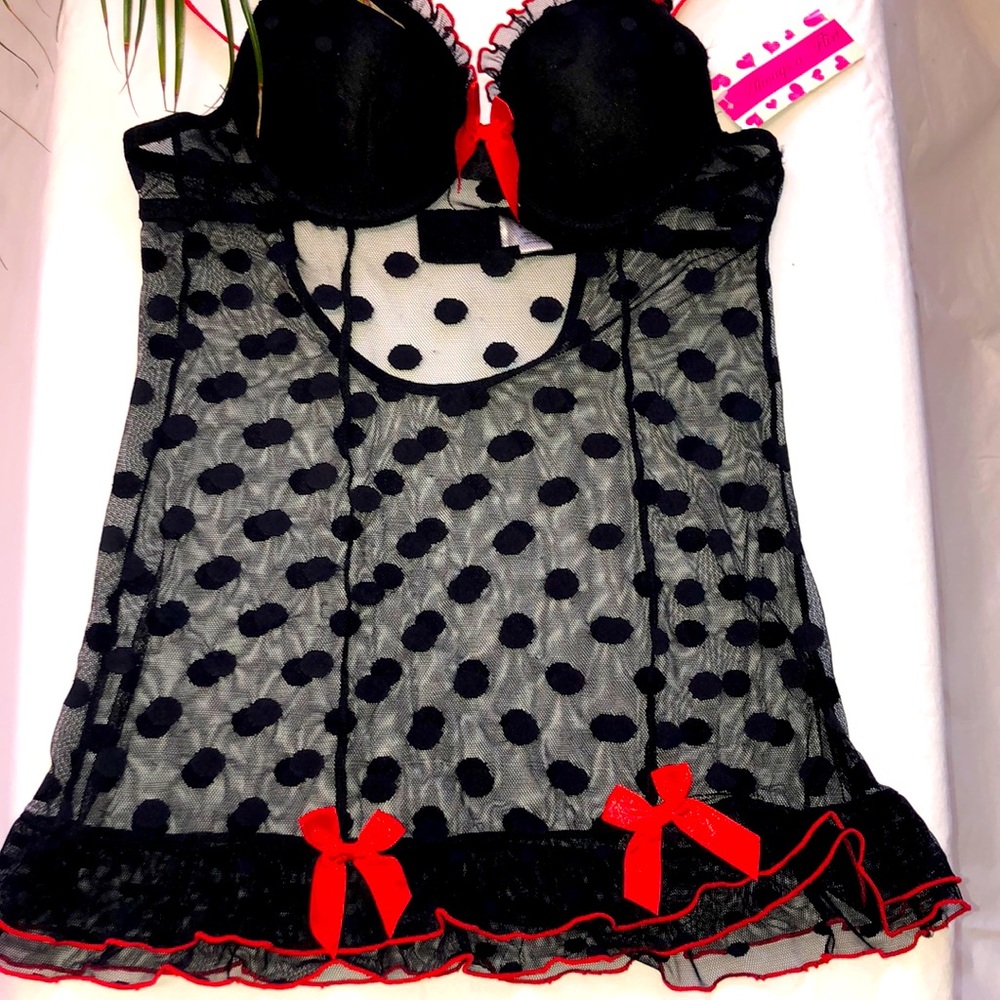 Body central baby doll red lingerie/ size M / with matching panties